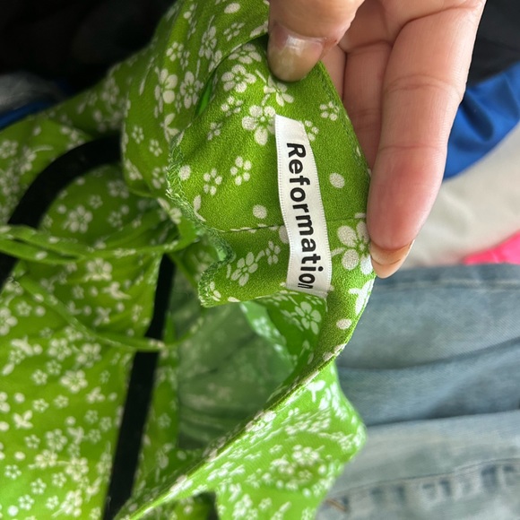 Reformation green floral slip dress - Picture 4 of 4